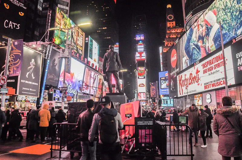 times square with baby