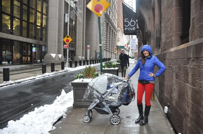 new york in winter with a baby