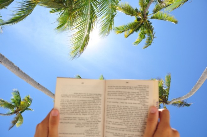 reading at the beach