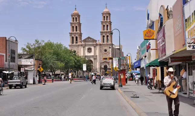 juarez street The cathedral in Ciudad Juarez