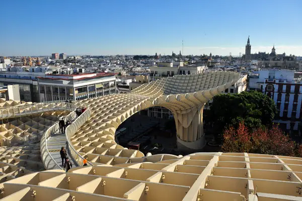 view of seville from metropol parasol