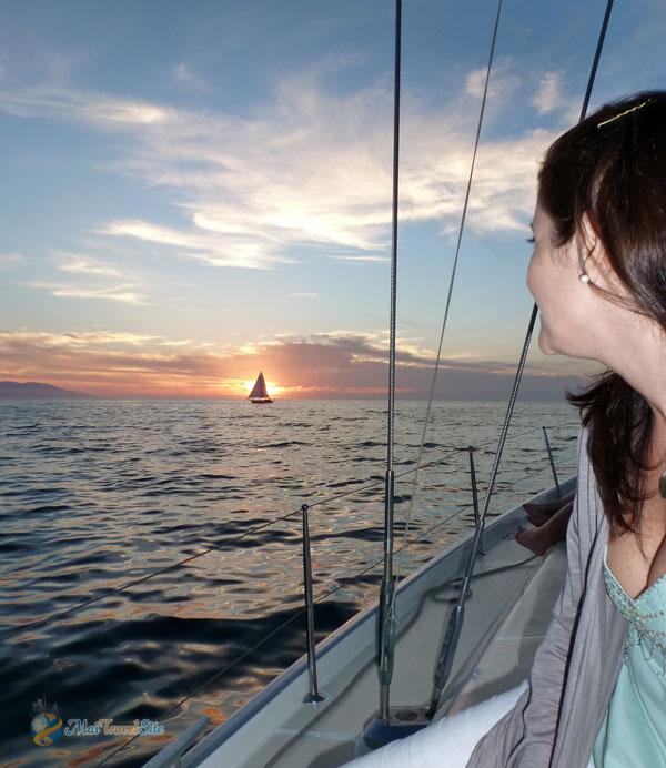 sunset sailing boat horizon