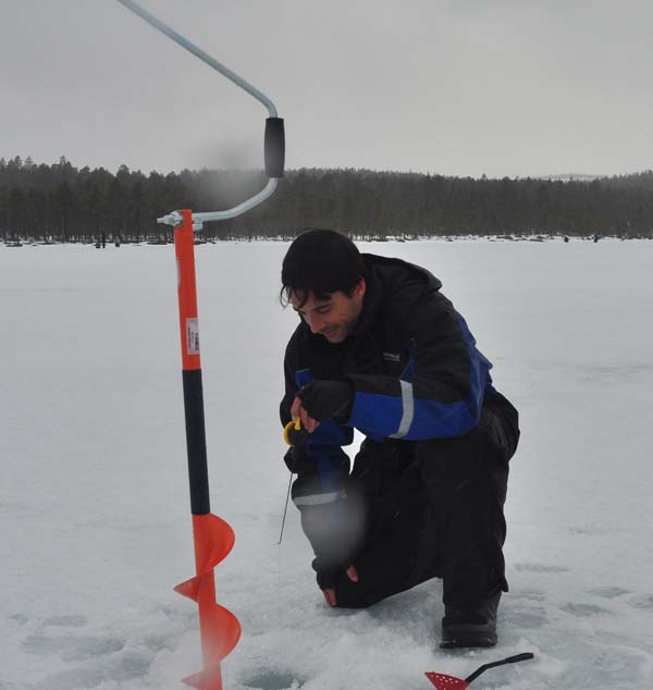 fisning ice lapland finland fishing in ice