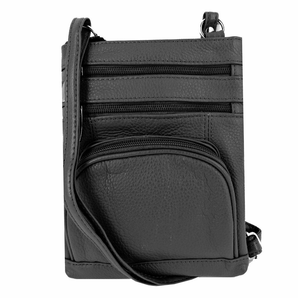 Roma Leathers Multi-Pocket Crossbody Purse Bag roma leathers crossbody purse